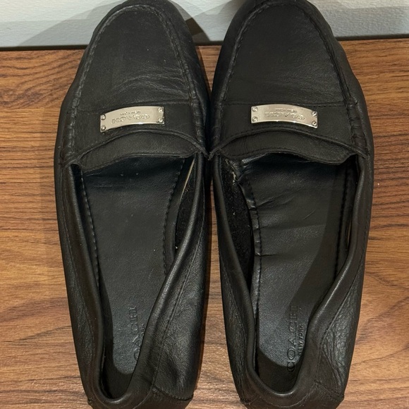 Coach Women’s Fredrica Black Pebbled Leather Loafers Size 9B - Picture 4 of 11